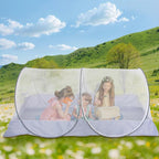 Camping Outdoor Gathering Mosquito Net Free Installation Portable Travel Encrypted Mesh Anti-mosquito Tent, Black Mesh, White Mesh