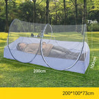 Camping Outdoor Gathering Mosquito Net Free Installation Portable Travel Encrypted Mesh Anti-mosquito Tent, Black Mesh, White Mesh