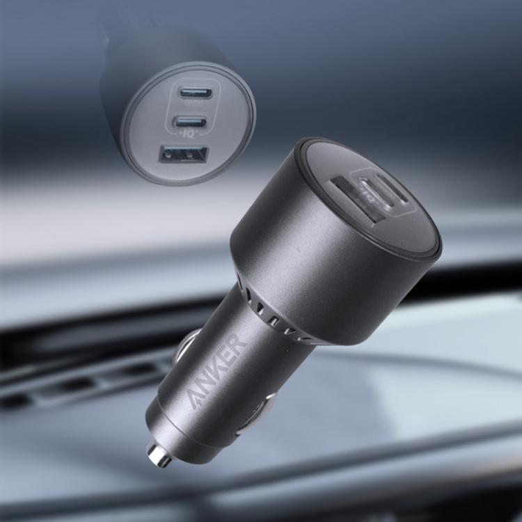 ANKER A2737 167.5W Dual Type-C+UAB-A 3 Ports Car Charger Cell Phone PD Fast Charger, A2737