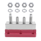 600A RV Yacht Copper Bolt 4 Stud Heavy Duty Busbar Terminal, Red Single, Black Single, Red+Black