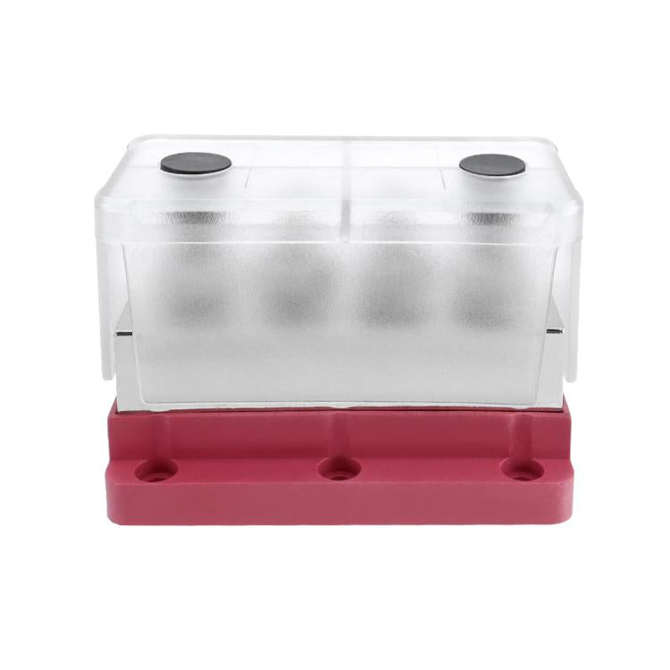 600A RV Yacht Copper Bolt 4 Stud Heavy Duty Busbar Terminal, Red Single, Black Single, Red+Black