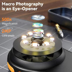 Portable Inspection Jewelry Painting Repair Optical Microscope Mini Primary Secondary Students Experiment Science Apparatus, Black, White, Black+32G, White+32G