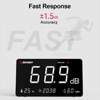 Desktop Noise Meter Temperature and Humidity Meter Decibel Meter Environmental Noise Monitor, SW-525S