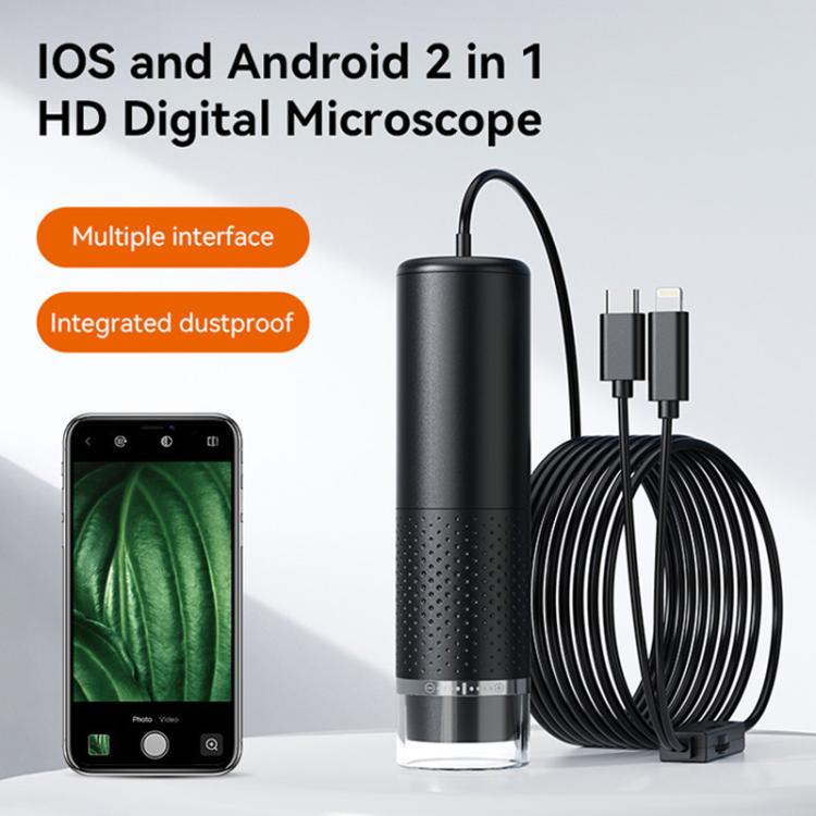 Two In One Digital Microscope Maintenance And Inspection Cosmetic Tools, Type-C+8 Pin