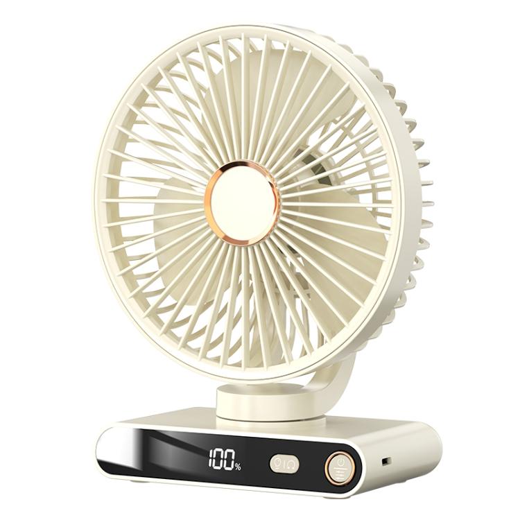 F6 LED Smart Digital Display 5-speed Wind Speed Desktop Night Light Fan, Shaking Head White