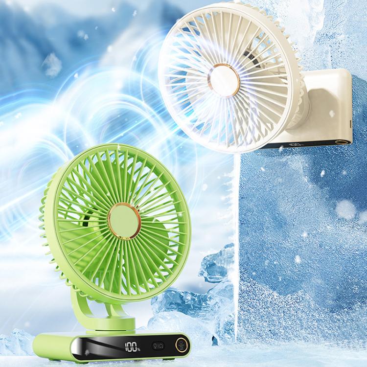 F6 LED Smart Digital Display 5-speed Wind Speed Desktop Night Light Fan, Shaking Head White