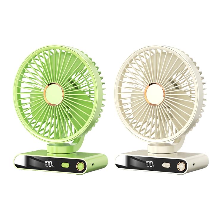 F6 LED Smart Digital Display 5-speed Wind Speed Desktop Night Light Fan, Shaking Head White