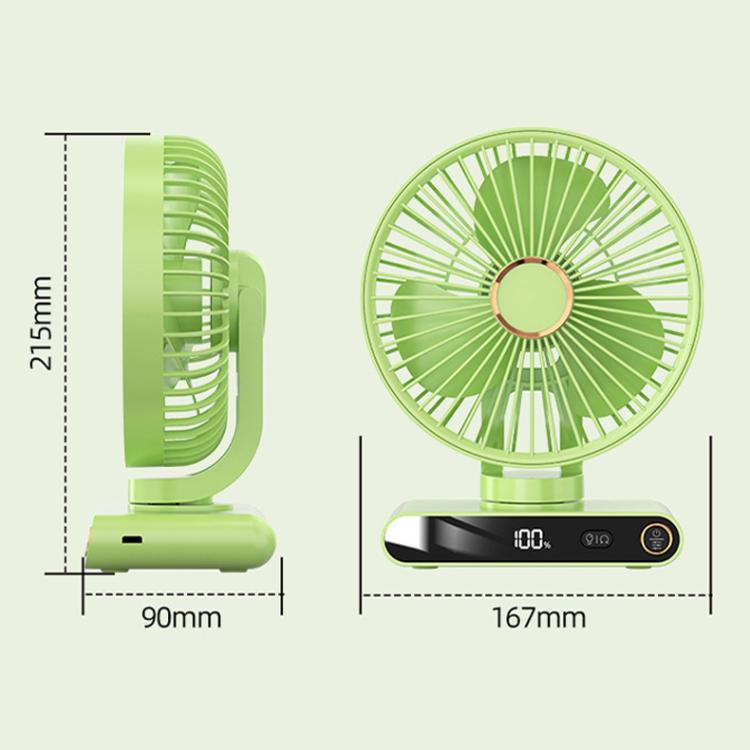 F6 LED Smart Digital Display 5-speed Wind Speed Desktop Night Light Fan, Shaking Head White