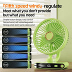 F6 LED Smart Digital Display 5-speed Wind Speed Desktop Night Light Fan, Shaking Head White