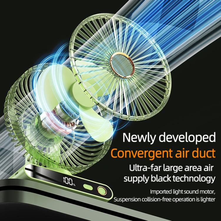 F6 LED Smart Digital Display 5-speed Wind Speed Desktop Night Light Fan, Shaking Head White