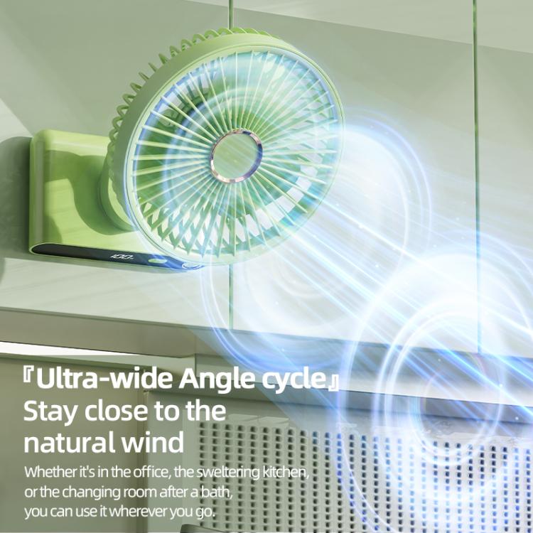 F6 LED Smart Digital Display 5-speed Wind Speed Desktop Night Light Fan, Shaking Head White