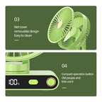 F6 LED Smart Digital Display 5-speed Wind Speed Desktop Night Light Fan, Shaking Head White