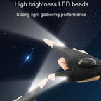 Night Riding Lighting Car Repair Fish Rechargeable LED Light Gloves, Sisal Gray-Left Hand, Sisal Gray-Right Hand, Sisal Gray-Left And Right Hand, Black-Left Hand, Black-Right Hand, Black-Left And Right Hand