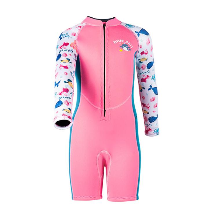DIVE & SAIL 2.5MM One-Piece Long Sleeve Children Warm Swimsuit Thickened Anti-Cold Surfing And Snorkeling Shorts, S, M, L, XL, XXL