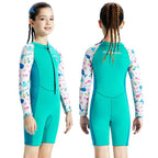 DIVE & SAIL 2.5MM One-Piece Long Sleeve Children Warm Swimsuit Thickened Anti-Cold Surfing And Snorkeling Shorts, S, M, L, XL, XXL