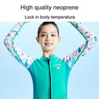 DIVE & SAIL 2.5MM One-Piece Long Sleeve Children Warm Swimsuit Thickened Anti-Cold Surfing And Snorkeling Shorts, S, M, L, XL, XXL