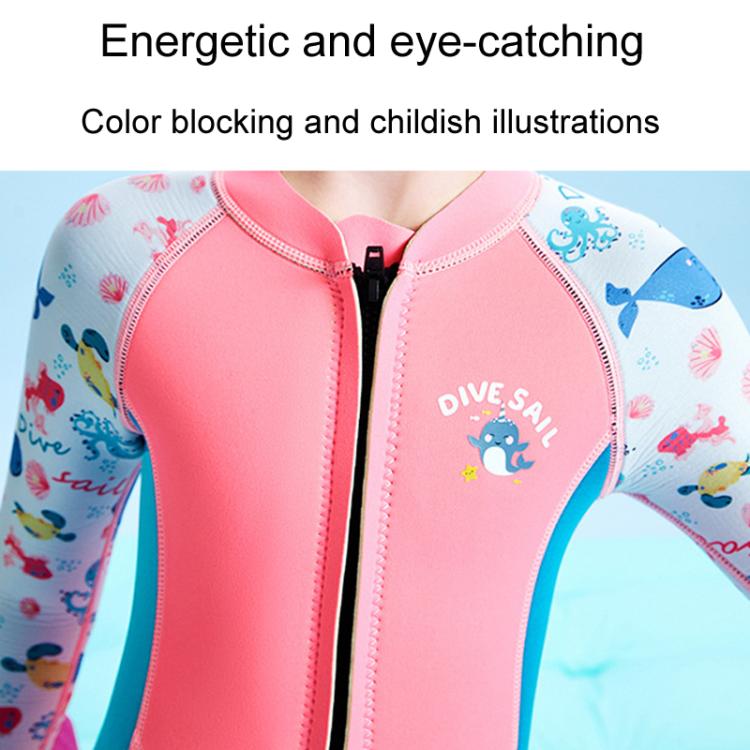 DIVE & SAIL 2.5MM One-Piece Long Sleeve Children Warm Swimsuit Thickened Anti-Cold Surfing And Snorkeling Shorts, S, M, L, XL, XXL