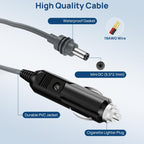 Mini Car Charger Cigarette Lighter To DC5.5 x 2.1mm Car Waterproof Power Cable, EDUP EP-SK0101 2m, EDUP EP-SK0101 3m, EDUP EP-SK0101 5m