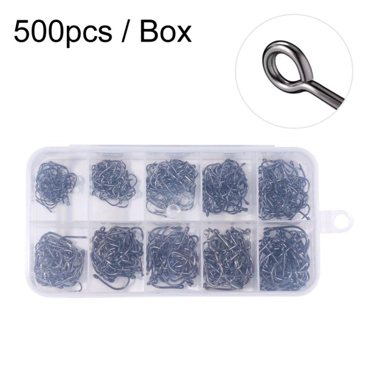 HENGJIA FH032 3-12# Outdoor Fishing Single Hook With Ring, 500pcs / Box