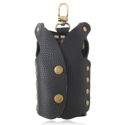 Clothing-Shaped Vintage Pebble Grain Leather Key Holder Keychain With Studded Design