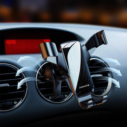Leeioo Gravity Linkage Air Outlet Clip-on Car Mobile Phone Holder