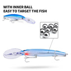PROBEROS DW627 Long-Distance Casting Large Minnow Lure Fishing Bionic Bait, A, B, C, D, E, F, G, H, I, J
