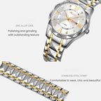 SKMEI Business Casual Watches Diamond Case Luminous Waterproof Quartz Watch, Men Silver Gold Strap Silver Dial, Men Silver Gold Strap Green Dial, Men Silver Gold Strap Black Dial, Men Silver Case Silver Dial, Men Silver Case Gray Dial                  ...