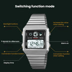 SKMEI 2450 Men Business Multifunctional Watch Casual Waterproof Square Electronic Watch