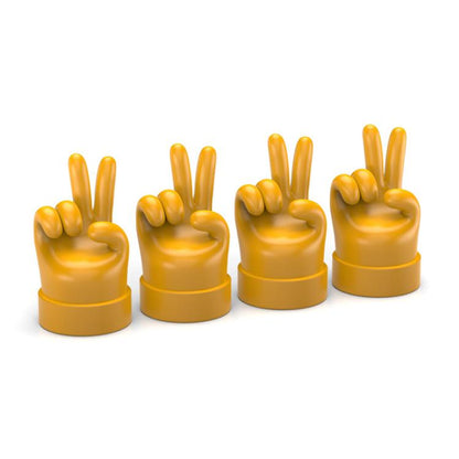 4pcs /Set Car Gesture Valve Tire Decorative Rubber Cap, Yellow Middle Finger, Black Middle Finger, Yellow OK, Black OK, Yellow Rock, Black Rock, Yellow Yeah, Black Yeah, Yellow Six, Black Six