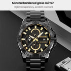SKMEI 2399 Three-eye Six-pin Steel Band Quartz Watch Men Business Casual Watch