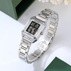 SKMEI 2493 Small Women Electronic Watch Square Steel Strap Watch, Gold Case White, Gold Case Black, Silver Case White, Silver Case Black, Black Case White, Black Case Black