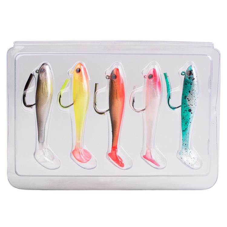 5pcs / Set T-Tail Lua False Bait Single Hook Full Swimming Submerged Imitation Soft Lure, PROBEROS DW6092N6A, PROBEROS DW6092N12A, PROBEROS DW6092N6B, PROBEROS DW6092N12B