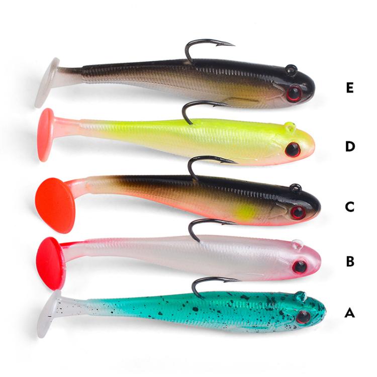 5pcs / Set T-Tail Lua False Bait Single Hook Full Swimming Submerged Imitation Soft Lure, PROBEROS DW6092N6A, PROBEROS DW6092N12A, PROBEROS DW6092N6B, PROBEROS DW6092N12B