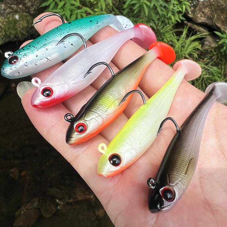 5pcs / Set T-Tail Lua False Bait Single Hook Full Swimming Submerged Imitation Soft Lure, PROBEROS DW6092N6A, PROBEROS DW6092N12A, PROBEROS DW6092N6B, PROBEROS DW6092N12B