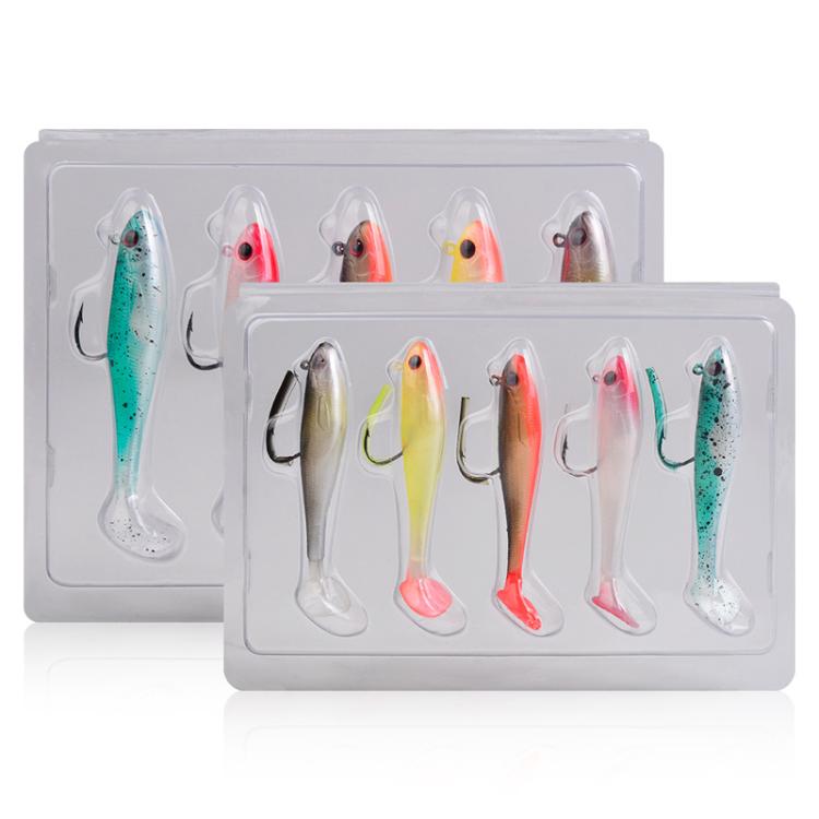 5pcs / Set T-Tail Lua False Bait Single Hook Full Swimming Submerged Imitation Soft Lure, PROBEROS DW6092N6A, PROBEROS DW6092N12A, PROBEROS DW6092N6B, PROBEROS DW6092N12B