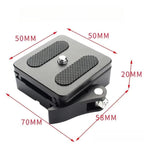 P50 Camera Quick Release Clamp & Plate Kit with 3/8 Inch Thread Thread For Stabilizers, Tripods, Monopods, Sliders