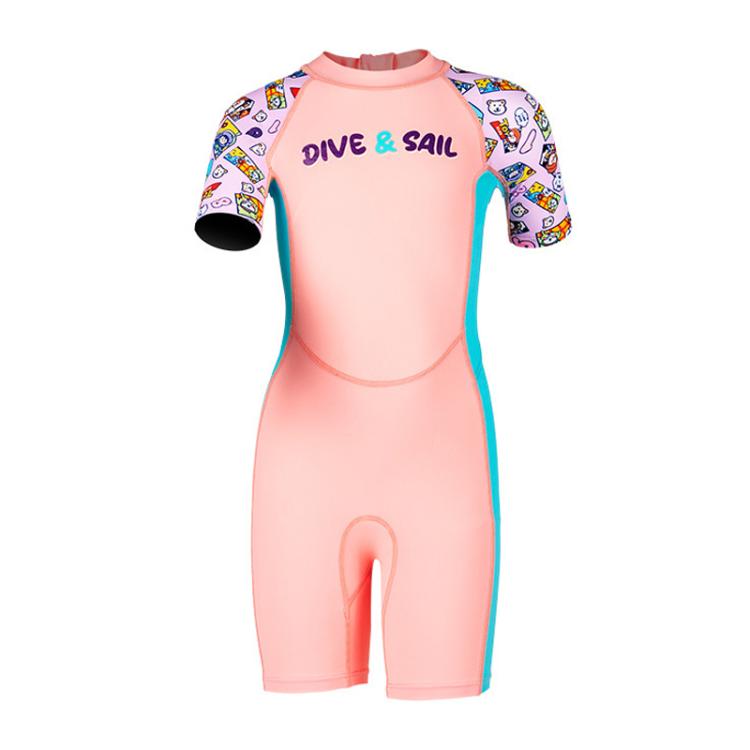 DIVE & SAIL Children Short Sleeves Sunscreen Quick-Drying Swimsuit Outdoor Beach Snorkeling Bodysuit, S, M, L, XL, XXL