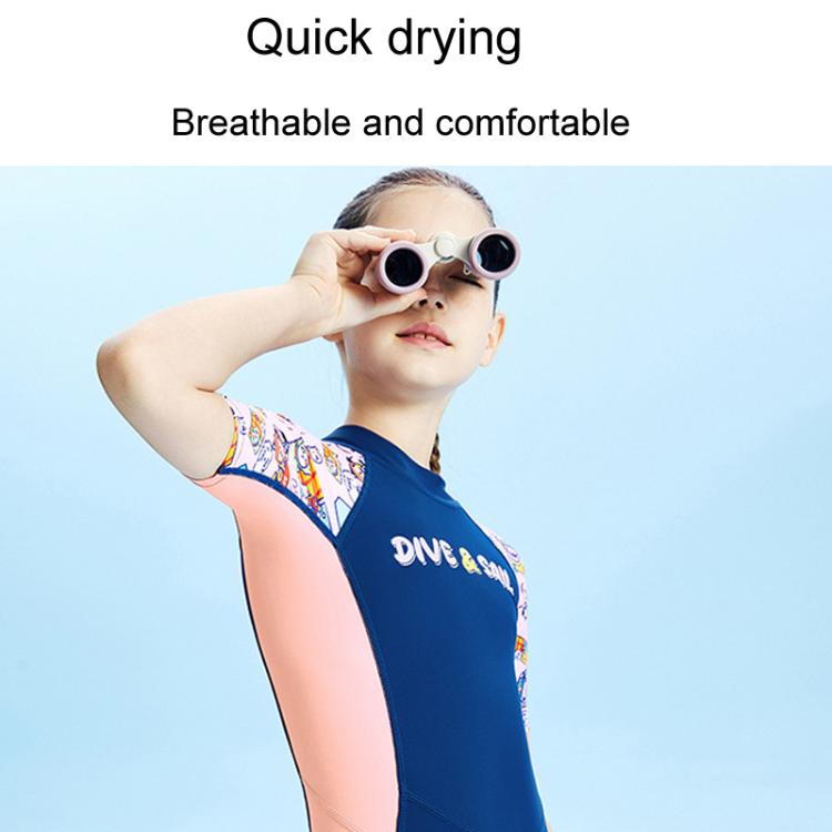 DIVE & SAIL Children Short Sleeves Sunscreen Quick-Drying Swimsuit Outdoor Beach Snorkeling Bodysuit, S, M, L, XL, XXL