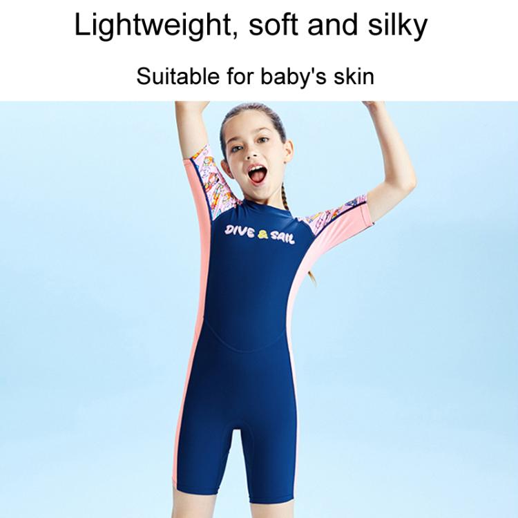 DIVE & SAIL Children Short Sleeves Sunscreen Quick-Drying Swimsuit Outdoor Beach Snorkeling Bodysuit, S, M, L, XL, XXL
