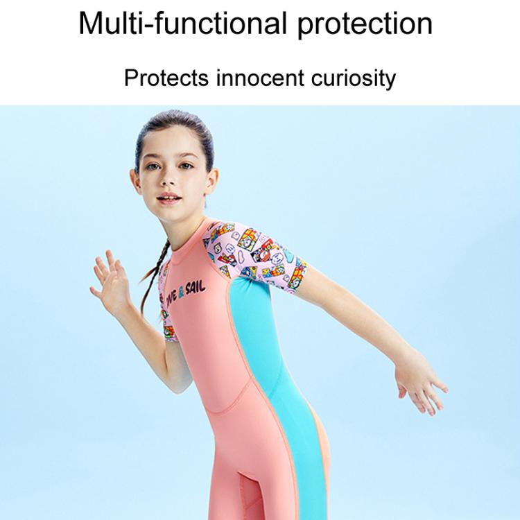 DIVE & SAIL Children Short Sleeves Sunscreen Quick-Drying Swimsuit Outdoor Beach Snorkeling Bodysuit, S, M, L, XL, XXL