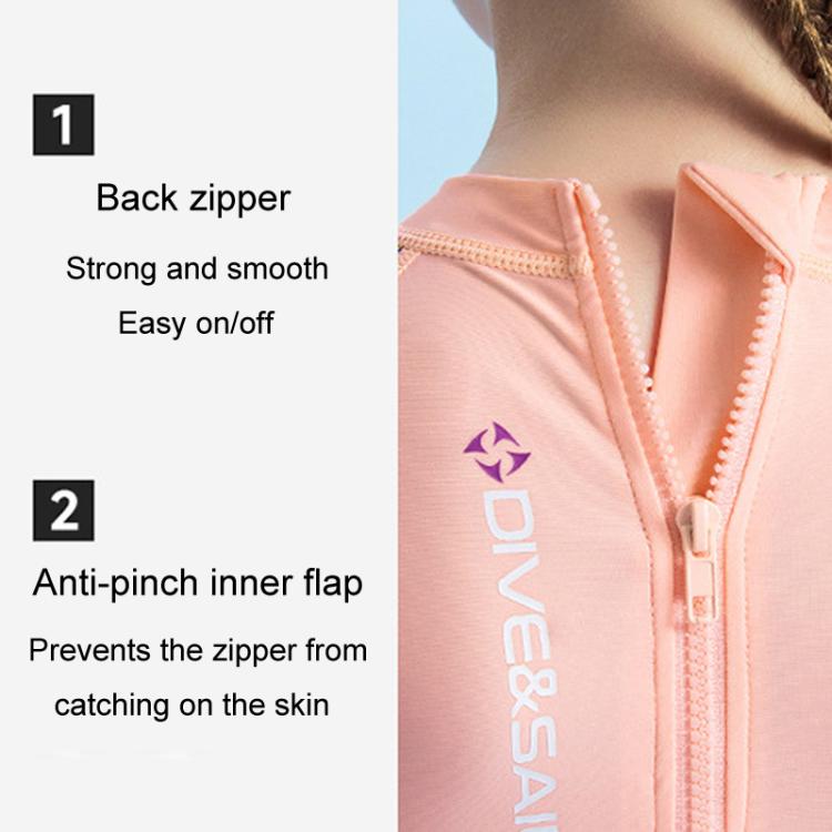 DIVE & SAIL Children Short Sleeves Sunscreen Quick-Drying Swimsuit Outdoor Beach Snorkeling Bodysuit, S, M, L, XL, XXL