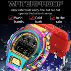 SANDA 2127 Electronic Single Movement Waterproof Sports Watch, Black, Black Silver, Black Blue, Black Gold, Red Black, Colorful Red Blue, Transparent Silver
