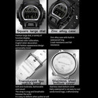 SANDA 2127 Electronic Single Movement Waterproof Sports Watch, Black, Black Silver, Black Blue, Black Gold, Red Black, Colorful Red Blue, Transparent Silver