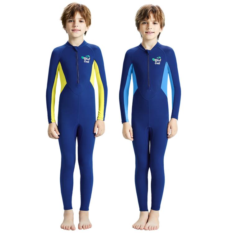 DIVE & SAIL Children Outdoor Sunscreen Quick Dry Swimwear Long Sleeve One-piece Snorkeling Suit, S, M, L, XL, XXL