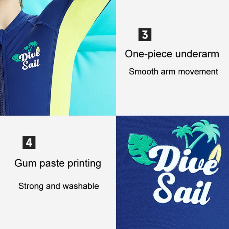 DIVE & SAIL Children Outdoor Sunscreen Quick Dry Swimwear Long Sleeve One-piece Snorkeling Suit, S, M, L, XL, XXL