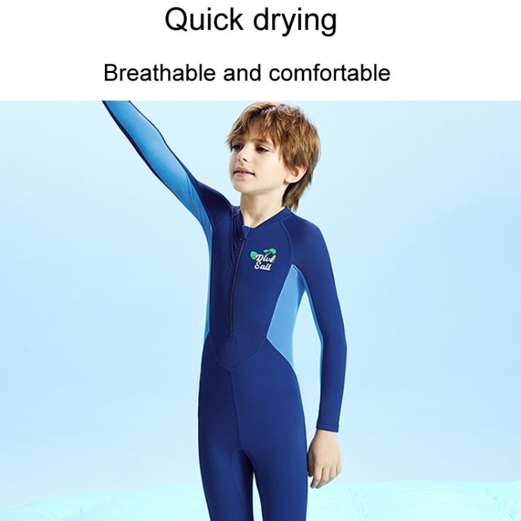 DIVE & SAIL Children Outdoor Sunscreen Quick Dry Swimwear Long Sleeve One-piece Snorkeling Suit, S, M, L, XL, XXL