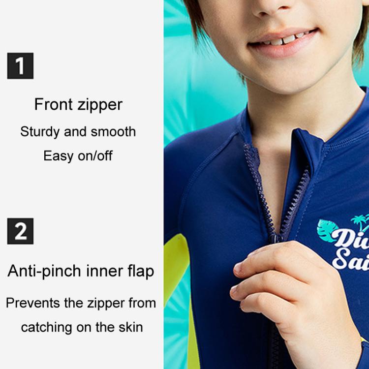 DIVE & SAIL Children Outdoor Sunscreen Quick Dry Swimwear Long Sleeve One-piece Snorkeling Suit, S, M, L, XL, XXL