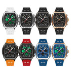 SANDA 6266 Tonneau Curved Mirror Electronic Watch Alarm Clock Chronograph Waterproof Sports Watch, Black, Black Rose Gold, Black Silver, Black Red, Black Orange, Blue Silver, Blue Rose Gold, White
