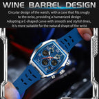 SANDA 6266 Tonneau Curved Mirror Electronic Watch Alarm Clock Chronograph Waterproof Sports Watch, Black, Black Rose Gold, Black Silver, Black Red, Black Orange, Blue Silver, Blue Rose Gold, White