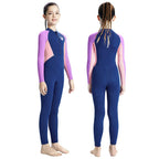 DIVE & SAIL Children Outdoor Long Sleeve One-Piece Snorkeling Maternity Suit Kids Sunscreen Quick Dry Beach Swimsuit, S, M, L, XL, XXL